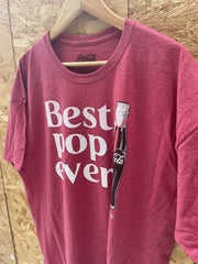 Vintage Y2K Coca-Cola Best Pop Ever Graphic T-Shirt Red 2XL Modern
