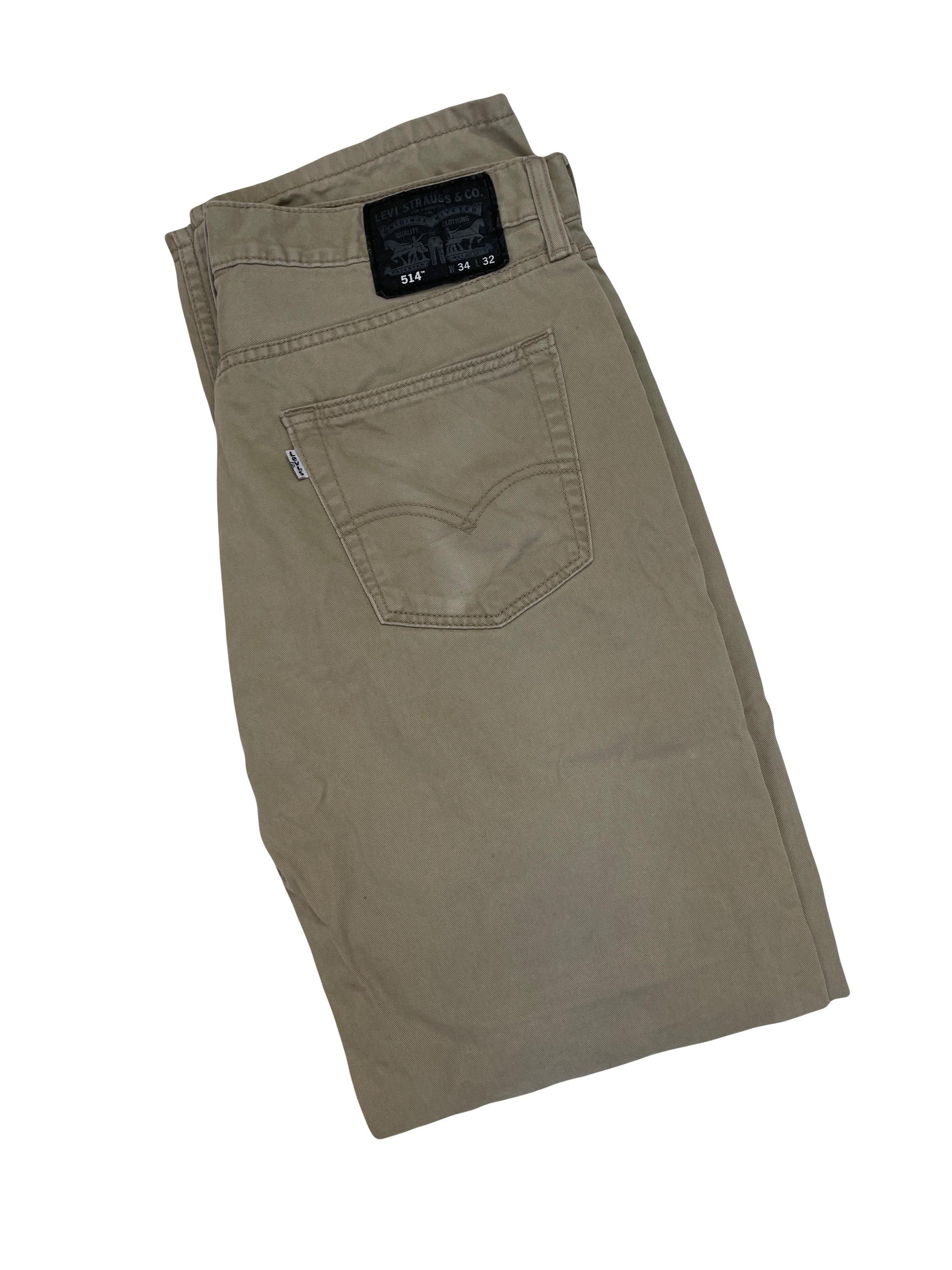 Vintage Y2K beige Levi’s 514 black label beige chino brushed cotton pants jeans W34” L32”