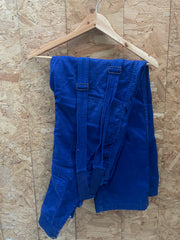 Vintage 80s navy blue cotton drill chore distressed dungaree trousers W34  L30