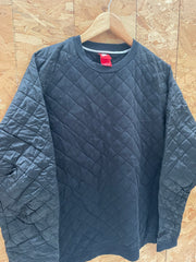Vintage Y2K Nike Men's Black Quilted Crewneck Sweatshirt Size M
