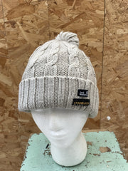 Jack Wolfskin Stormlock Beanie Hat Pom Pom Knit Gray Unisex