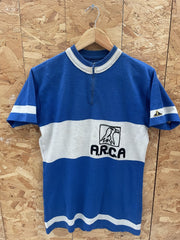 Vintage ARCA Reggiane Cycling Jersey Blue White Short Sleeve Men's XL