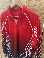 Crane Sport Men's Red Cycling Jersey Size M Long Sleeve Zip Up