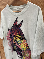 Vintage The Mountain T-Shirt 2XL Graphic Horse Print Crew Neck Short Sleeve Tee