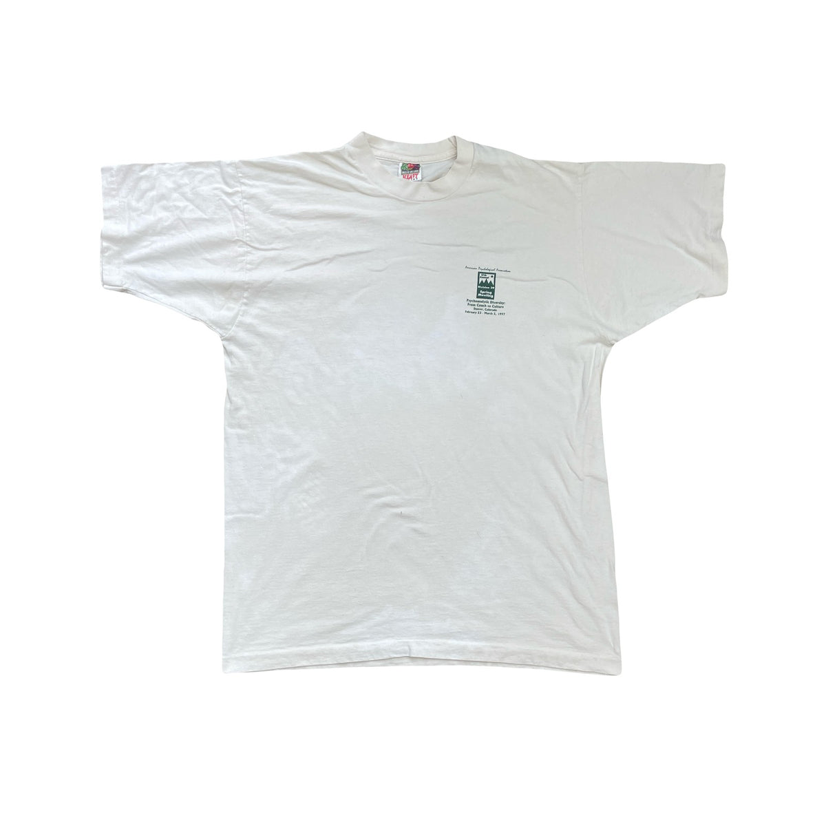 Vintage Fruit of the Loom XL White Graphic T-Shirt 1997 Psychoanalytic Meeting