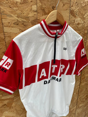 Vintage Solo Denmark Cycling Jersey ATR Red White Men's Size M Short Sleeve