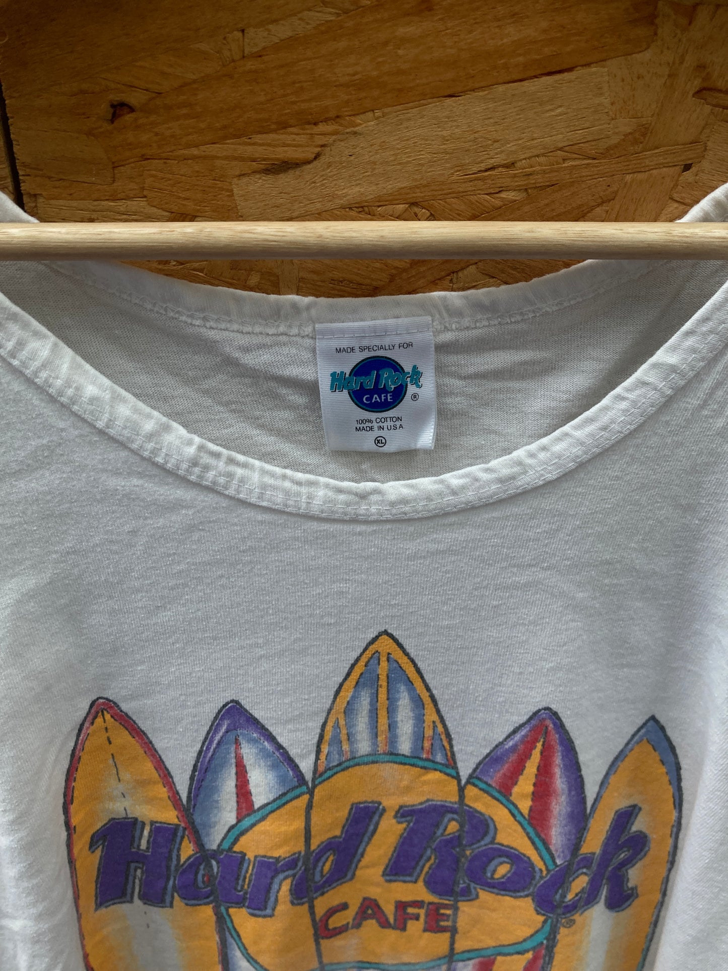 Vintage 90s Hard Rock Cafe SF souvenir single stitch white vest t-shirt size XL