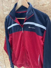 Champion Track Jacket Red Navy White Athletic Full Zip Mens Size M