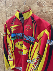 Windtex Veloce Club Cycling Jersey Red Yellow Long Sleeve Full Zip Men's M