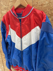 Vintage Red Blue White Cycle Jacket Athletic Bomber Retro L