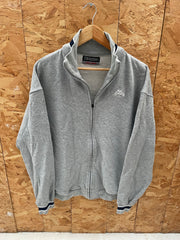 Kappa Track Jacket Sweatshirt XXXL Grey Zip Up Logo Athletic Mens Retro