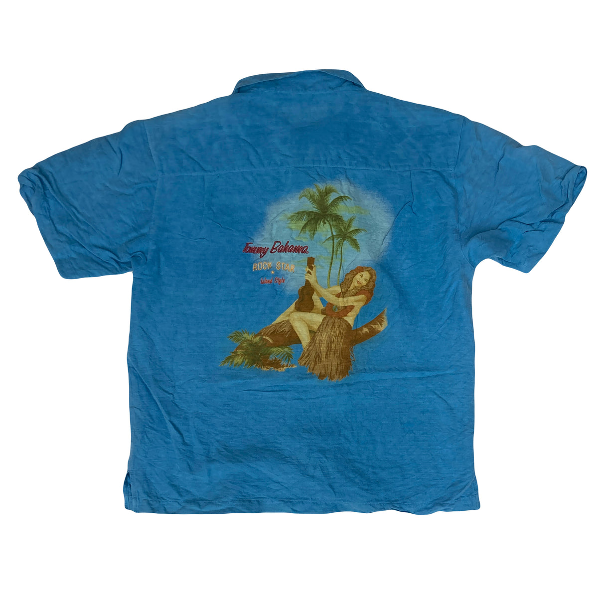 Vintage Y2K blue Hula girl Hawaiian shirt size medium by Tommy  Bahama