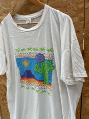 Vintage 90s Single Stitch Desert Cactus T-Shirt Graphic Tee White Size 3XL