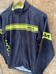 LIXADA Men's L Black Yellow Cycling Jersey Jacket Long Sleeve Full Zip