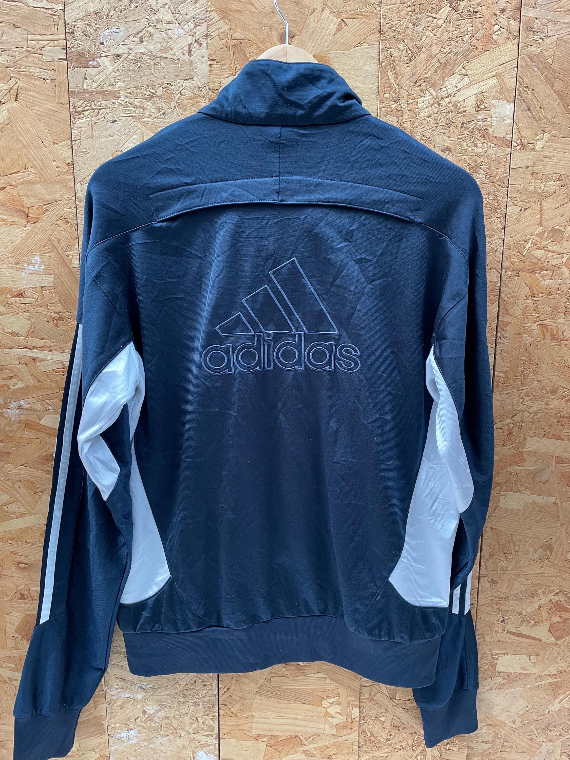 Vintage Y2K Adidas zip track top navy blue white size 36/38 medium