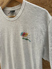 Hanes Beefy-T Graphic T-Shirt Mens M Grey Scuba Diving Snuba Big Island