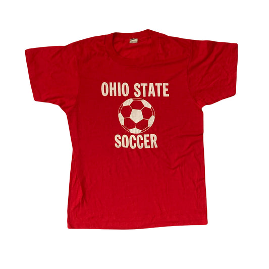 Vintage 80s Ohio State Soccer red souvenir single stitch t-shirt size medium