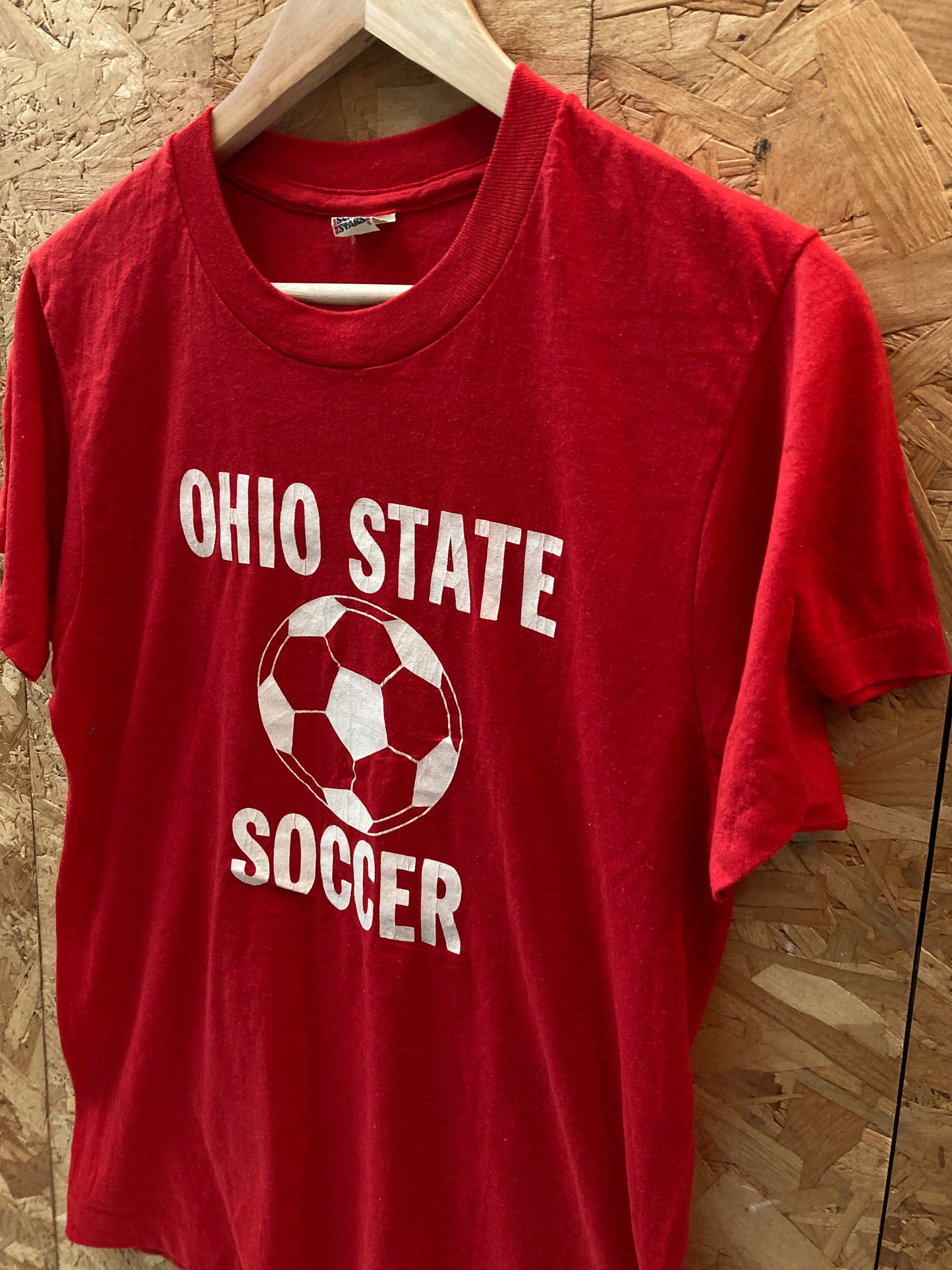 Vintage 80s Ohio State Soccer red souvenir single stitch t-shirt size medium