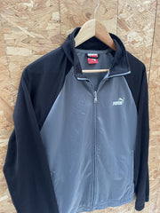 Puma Track Jacket Full Zip Grey Black Women's Size L