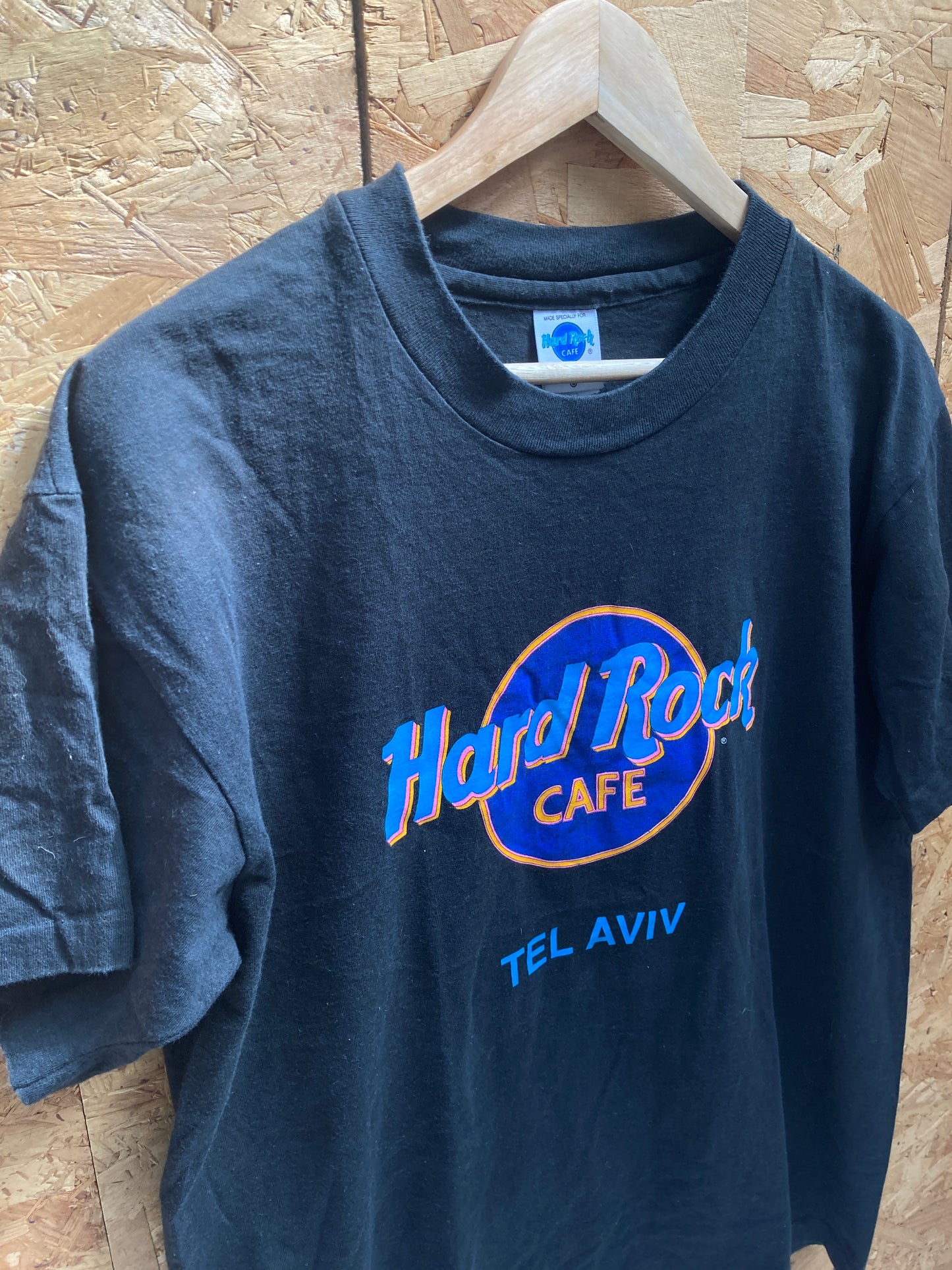 Vintage 90s Hard Rock Cafe Tel Aviv single stitch black t-shirt size large