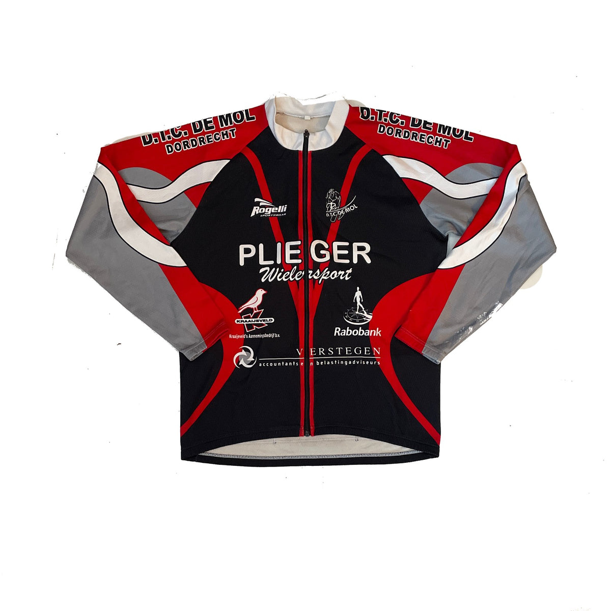 Rogelli de Mol Dordrecht Cycling Jersey Long Sleeve Black Red Grey Size XXL