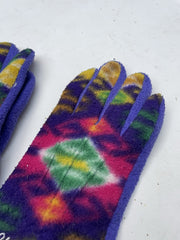 Vintage Dolomite Crazy Abstract Fleece Gloves - Women's - Purple/Multi