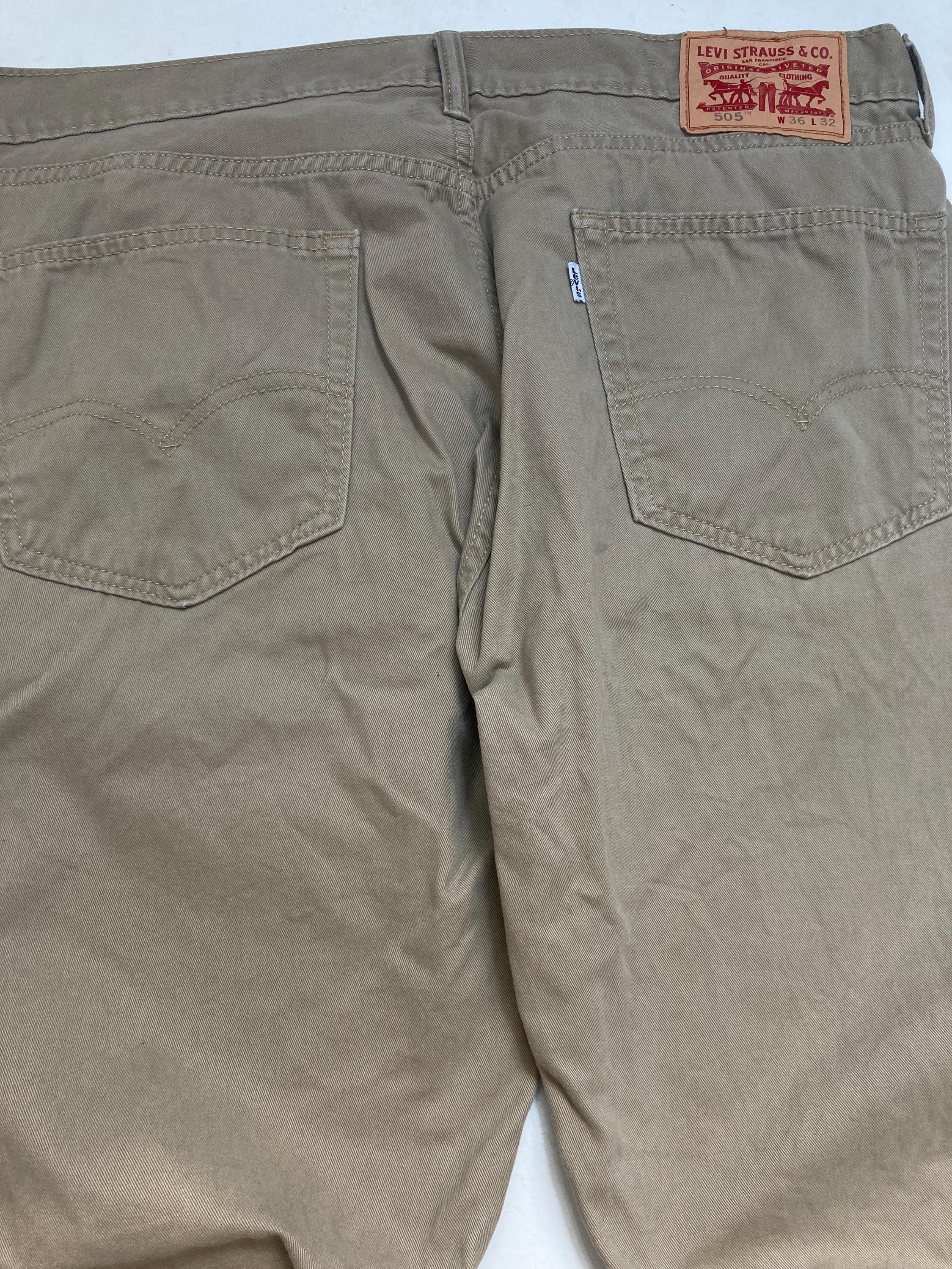Vintage Y2K beige Levi’s 505 beige chino brushed cotton pants jeans W36” L32”
