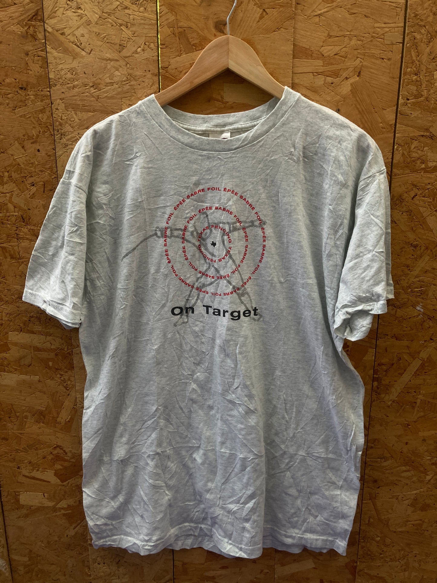 Vintage 90s Texas Fencing On Target souvenir grey single stitch t-shirt size XL