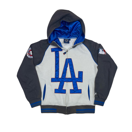 Vintage 90s LA Dodgers embroidered logo hoodie size small by Majestic usa