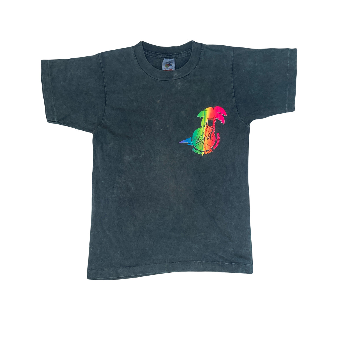 Vintage 90s Dig It beach volleyball grey faded single stitch t-shirt size small