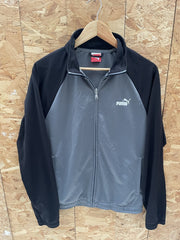 Puma Track Jacket Full Zip Grey Black Women's Size L
