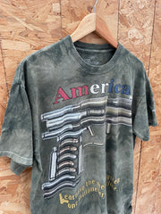 Vintage The Mountain "America" Gun Graphic T-Shirt Size L Tie-Dye
