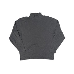 L.L.Bean Men's Mock Neck Long Sleeve Shirt L Grey Loose Fit Cotton Blend