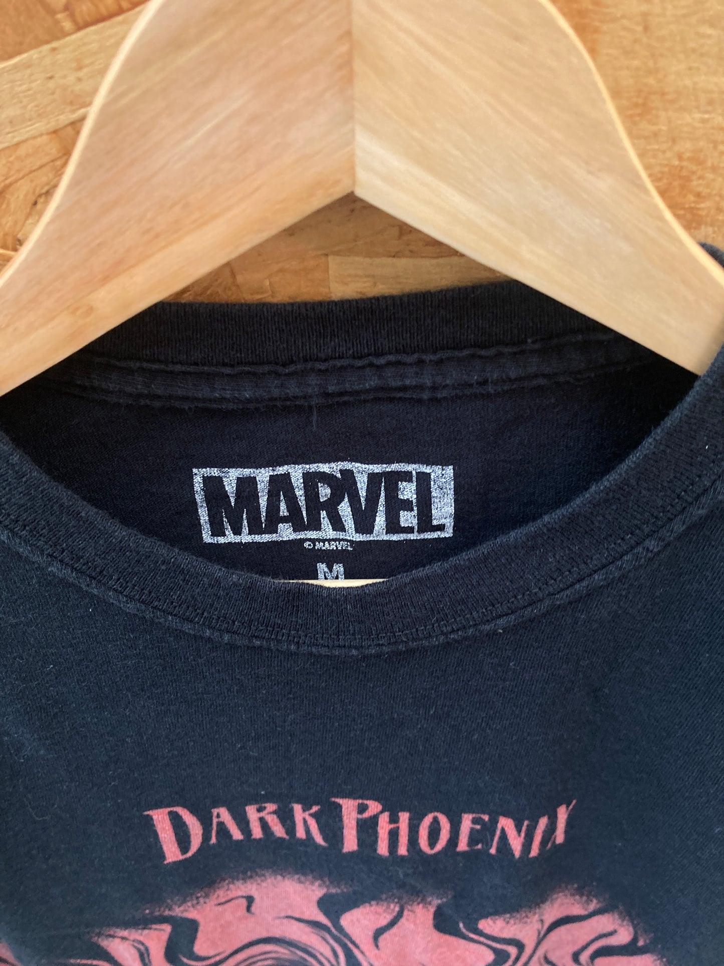 Vintage Y2K Marvel Dark Phoenix mens black red t-shirt size medium