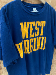Vintage 80s navy yellow West Virginia single stitch souvenir t-shirt size large