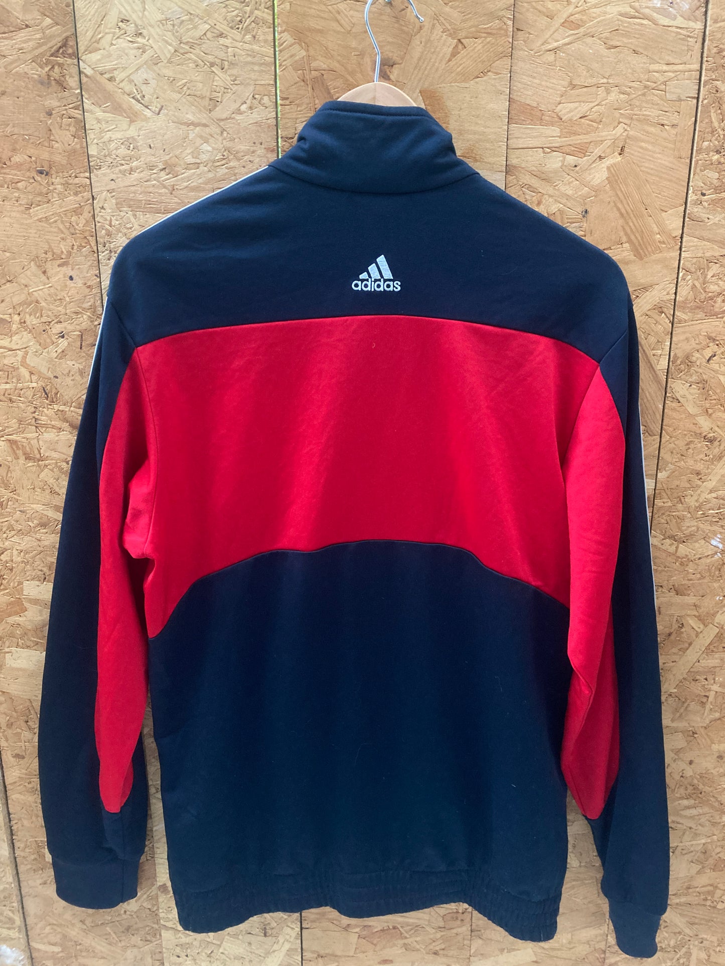 Vintage Y2K navy blue red grey stripes track zip jacket size medium by Adidas