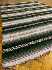 Vintage Serape Blanket Southwestern Striped Woven Throw Yoga Mat Blanket