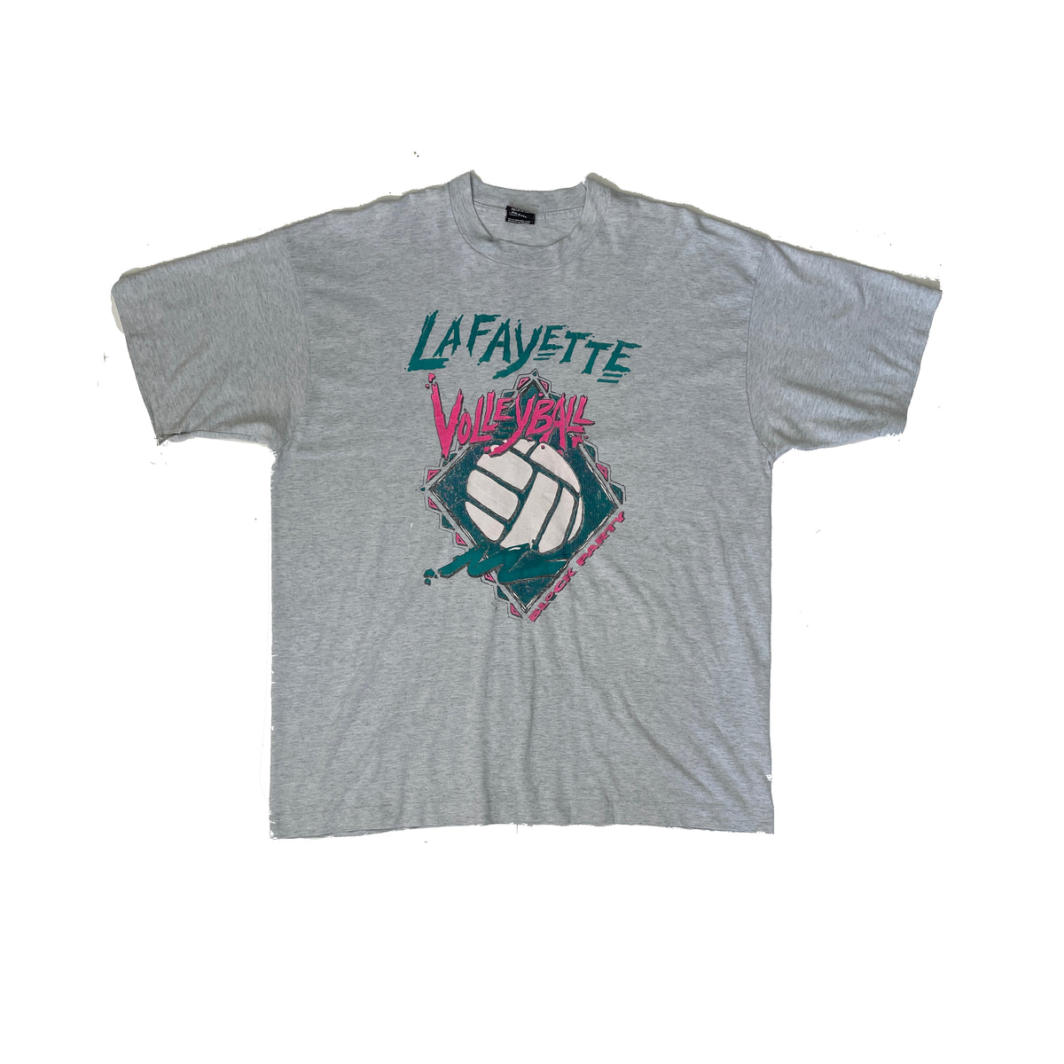 Vintage Single Stitch Lafayette College Volleyball T-Shirt - XL - Gray