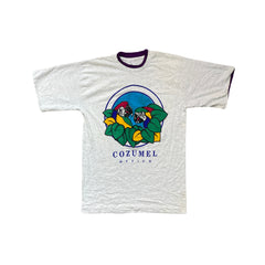 Vintage 90s Cozumel Mexico Parrot Single Stitch T-Shirt Gray Size M