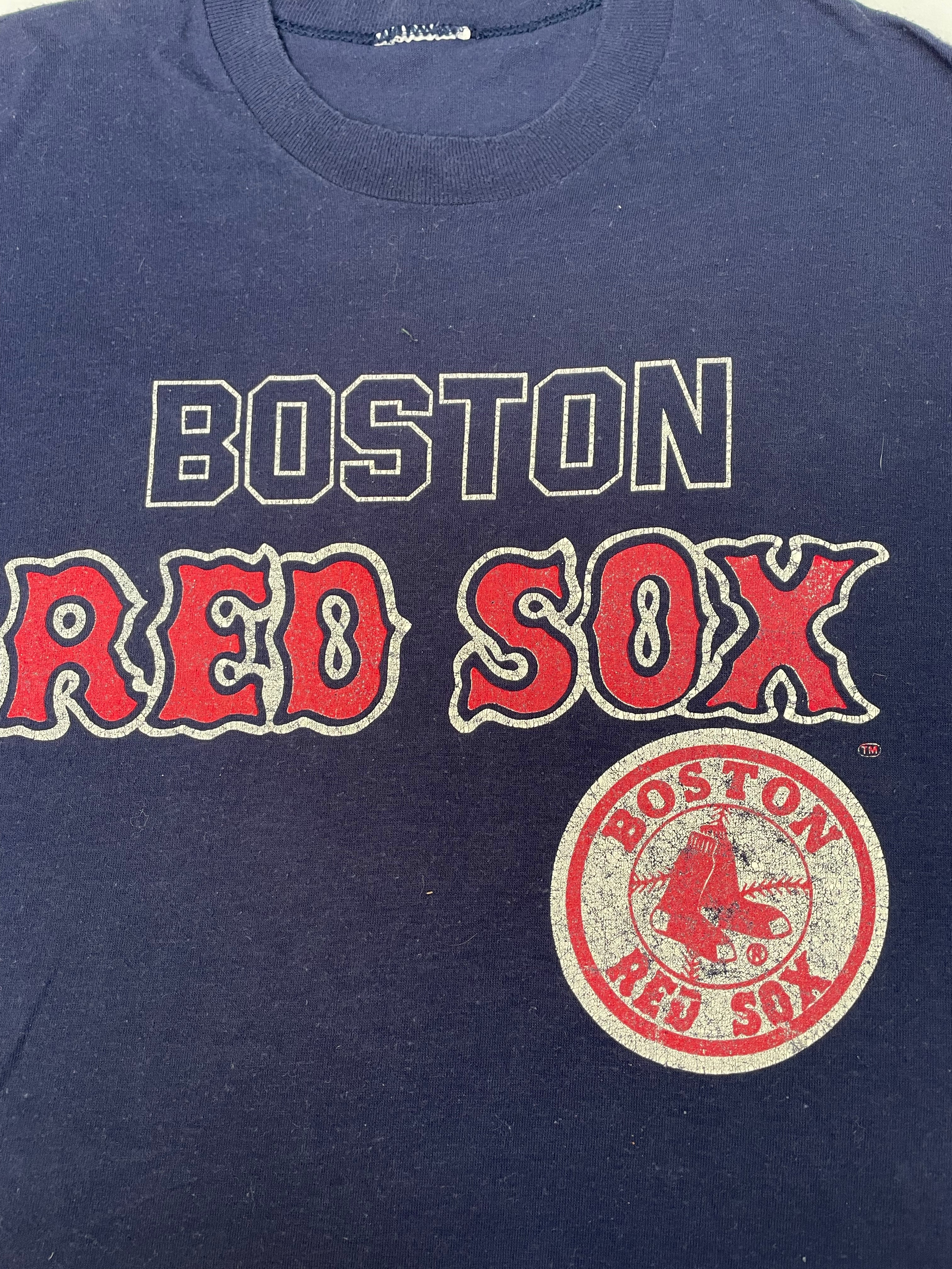 Vintage 80s Boston Red Sox Single Stitch T-Shirt - Navy Blue M