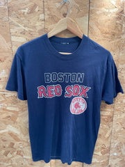 Vintage 80s Boston Red Sox Single Stitch T-Shirt - Navy Blue M