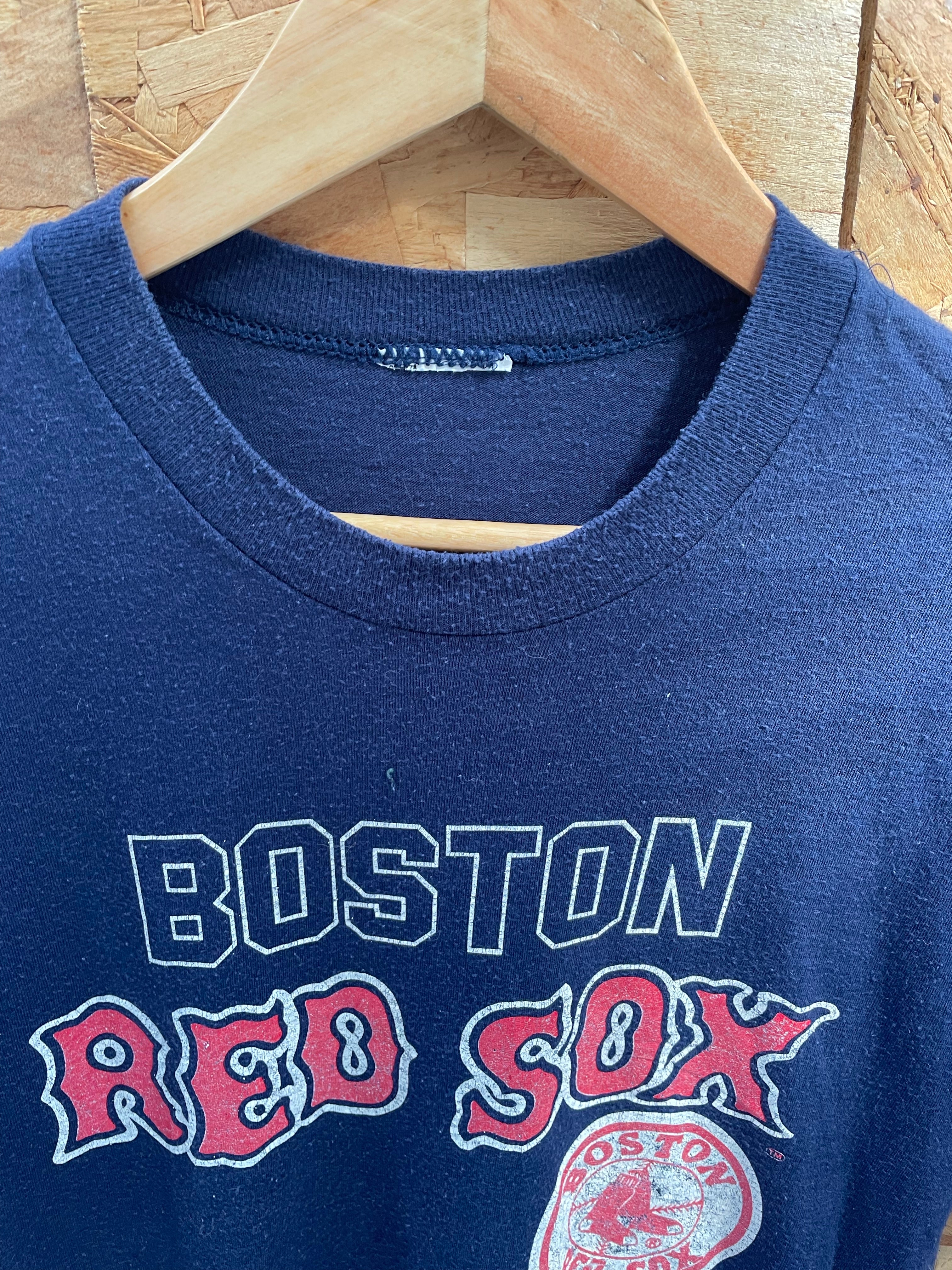 Vintage 80s Boston Red Sox Single Stitch T-Shirt - Navy Blue M