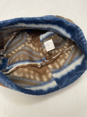 Naomi Fleece Beanie Hat Blue Brown White Tie Dye Tassel Winter Warm Unisex