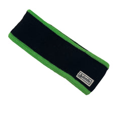 Dolomite Black & Neon Green Knit Headband Ear Warmer - One Size - Made in Italy