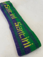 Santini Vintage Knit Headband Green Purple Yellow Logo Sport Tennis Cycling Retro