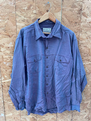 Vintage 90s Andre Leon Men's L Purple Long Sleeve Button Up Silk Shirt