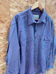 Vintage 90s Andre Leon Men's L Purple Long Sleeve Button Up Silk Shirt