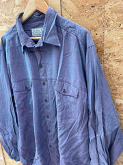Vintage 90s Andre Leon Men's L Purple Long Sleeve Button Up Silk Shirt