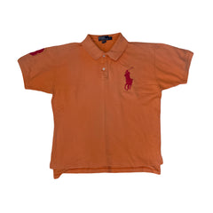Polo Ralph Lauren Men's L Orange Big Pony Embroidered Short Sleeve Polo Shirt