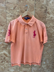 Polo Ralph Lauren Men's L Orange Big Pony Embroidered Short Sleeve Polo Shirt